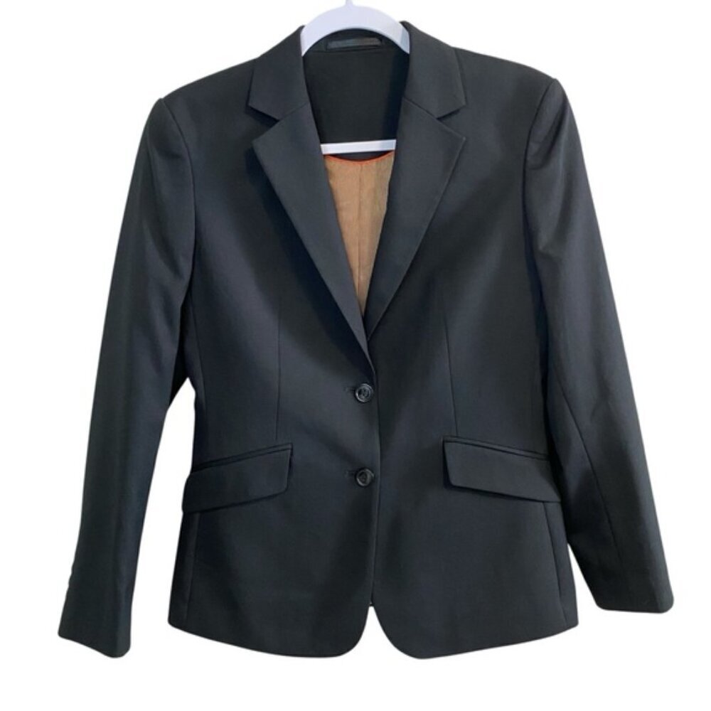 Brook Traverner - Black Slim Fit 2 Button Wool Blend Blazer - 6